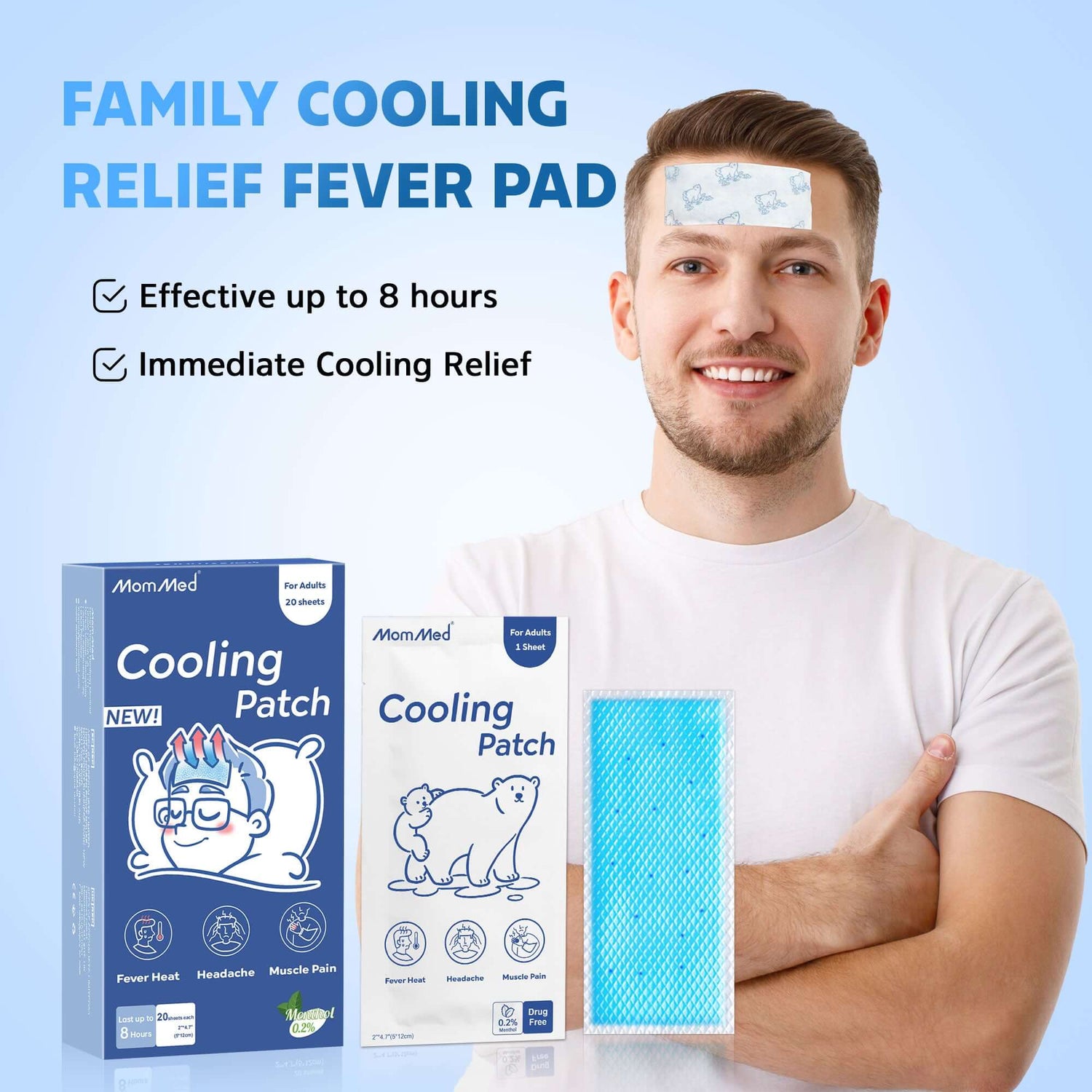 Adults Cooling Patch 20 Sheets | Mommed | Health