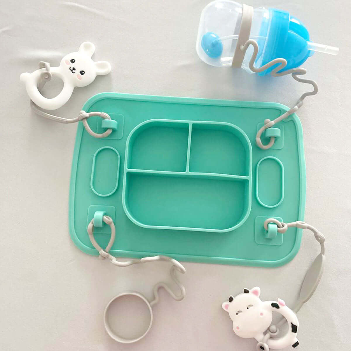 MomMed Baby Silicone Placemat can hang baby toys