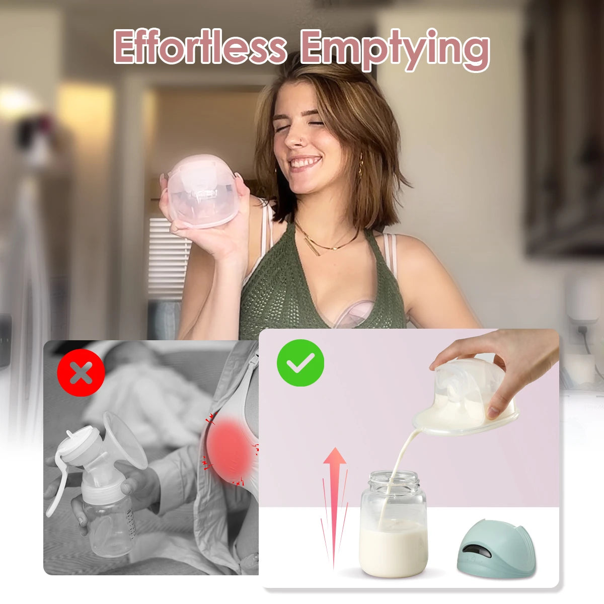 S21 Double Wearable Breast Pump-Aurora Pink