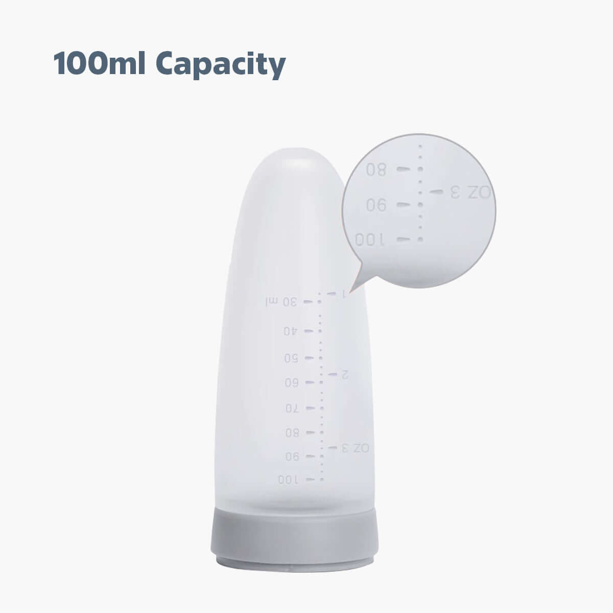 MomMed Baby Spoon Bottle Feeder has 100ml capacity display
