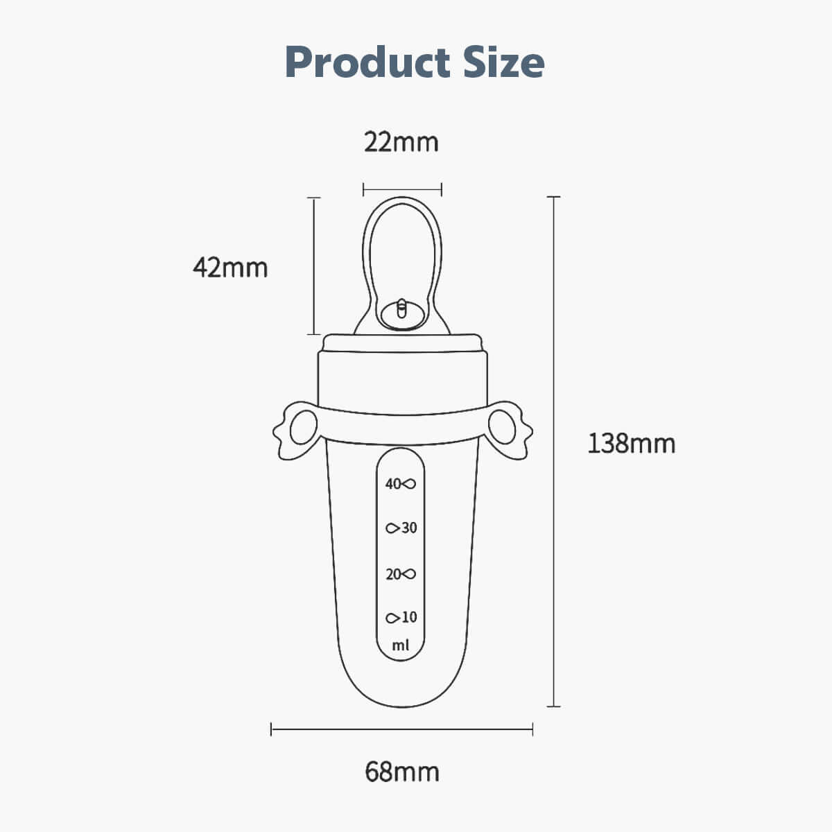 MomMed baby spoon feeder size display
