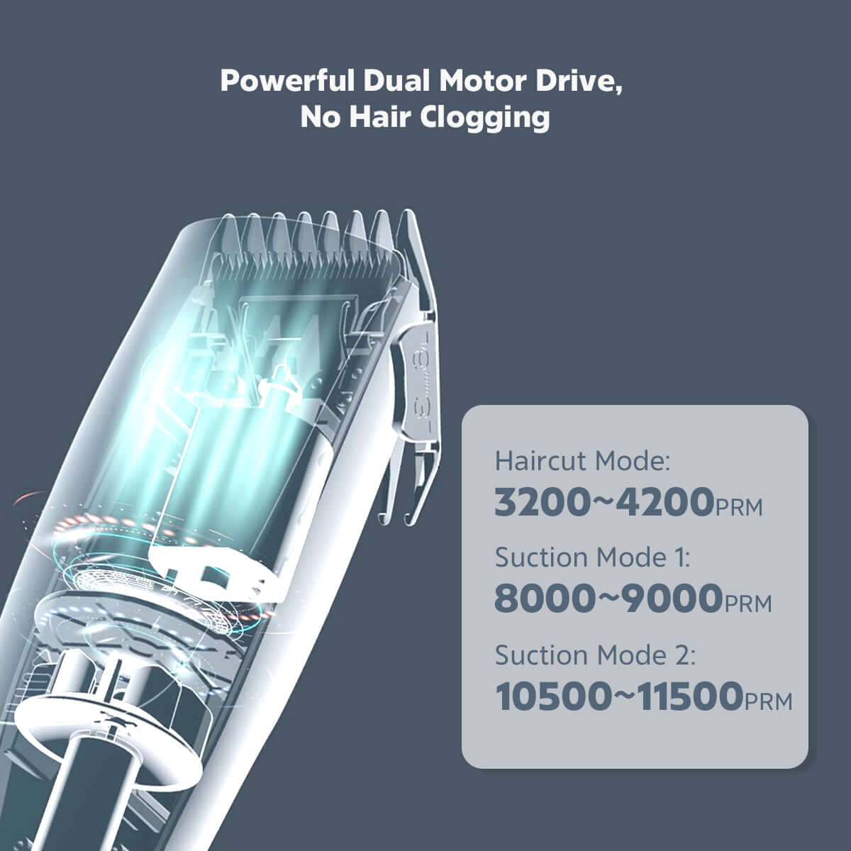 MomMed baby hair clipper 3 modes display