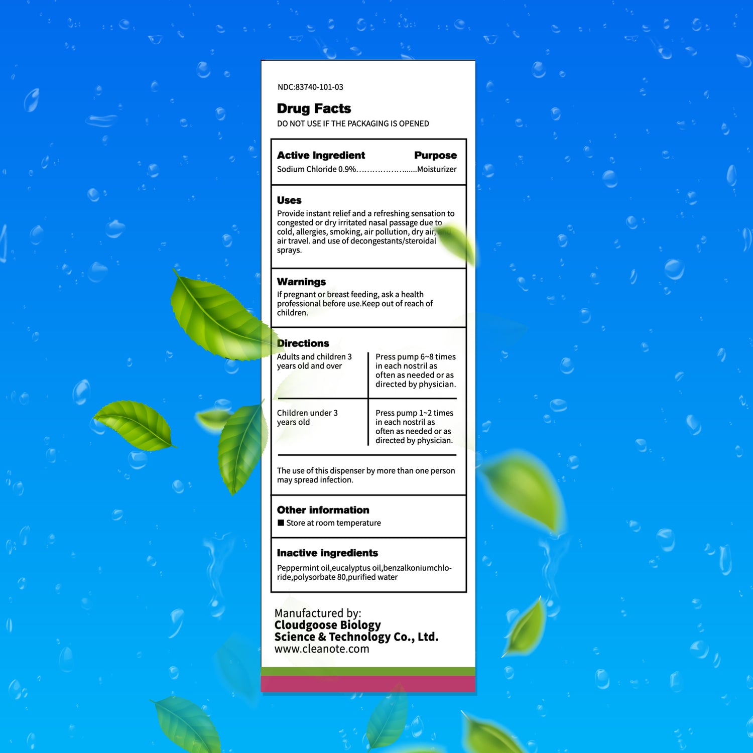 MomMedXCleanote Saline Nasal Spray