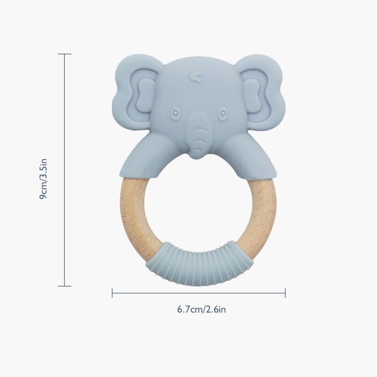 MomMed Silicone Baby Teether Elephant Toy Size Display
