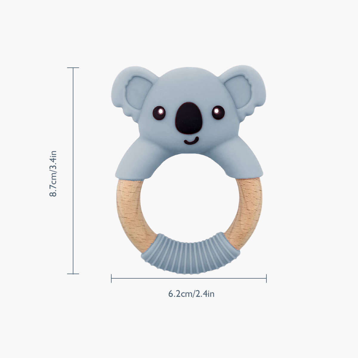MomMed Silicone Baby Teether Koala Toy Size Display