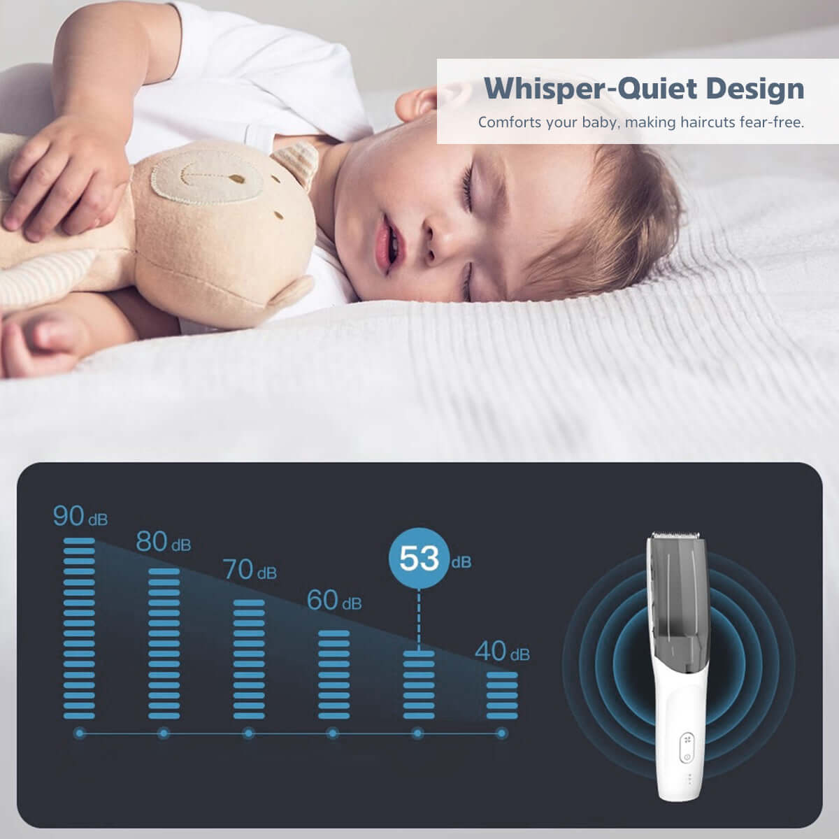 MomMed Baby Hair Clipper Bass Design Display