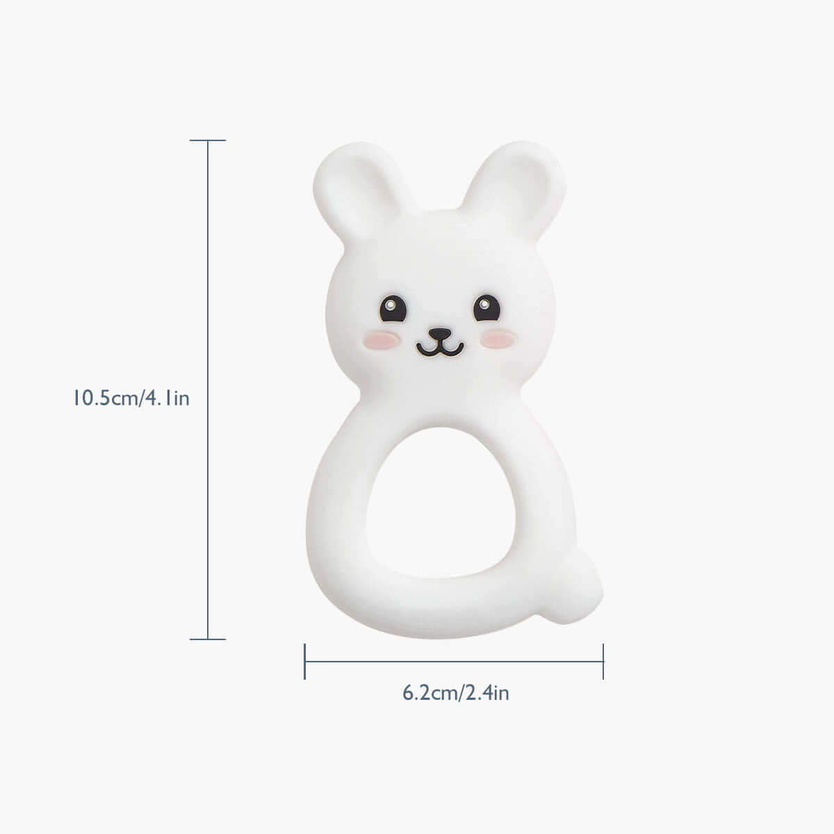 MomMed Silicone Baby Teether Rabbit Toy Size Display