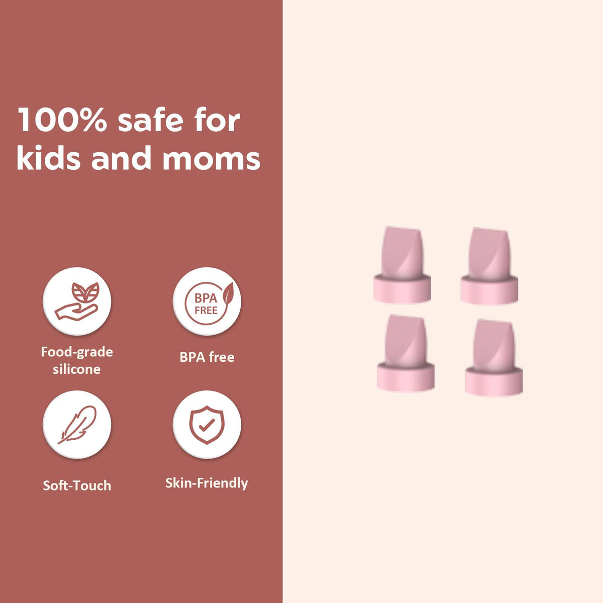 MomMed M21 Luma Breast Pump Accessories - Flange, Duckbill Valve, Milk Collector Cup