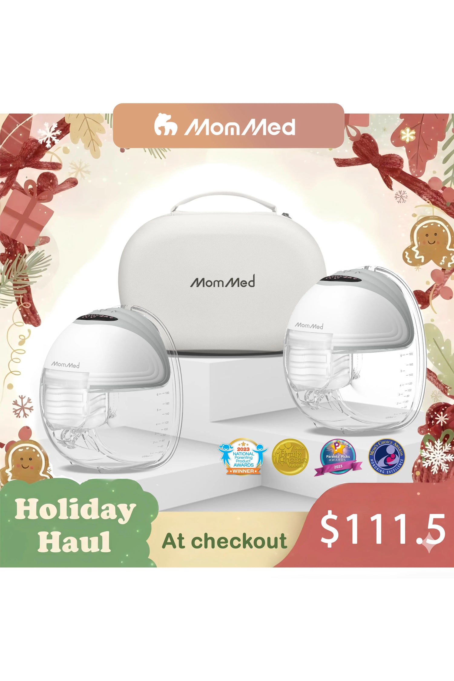 MomMed S21 Double Wearable Breast Pump –Tranquil Grey