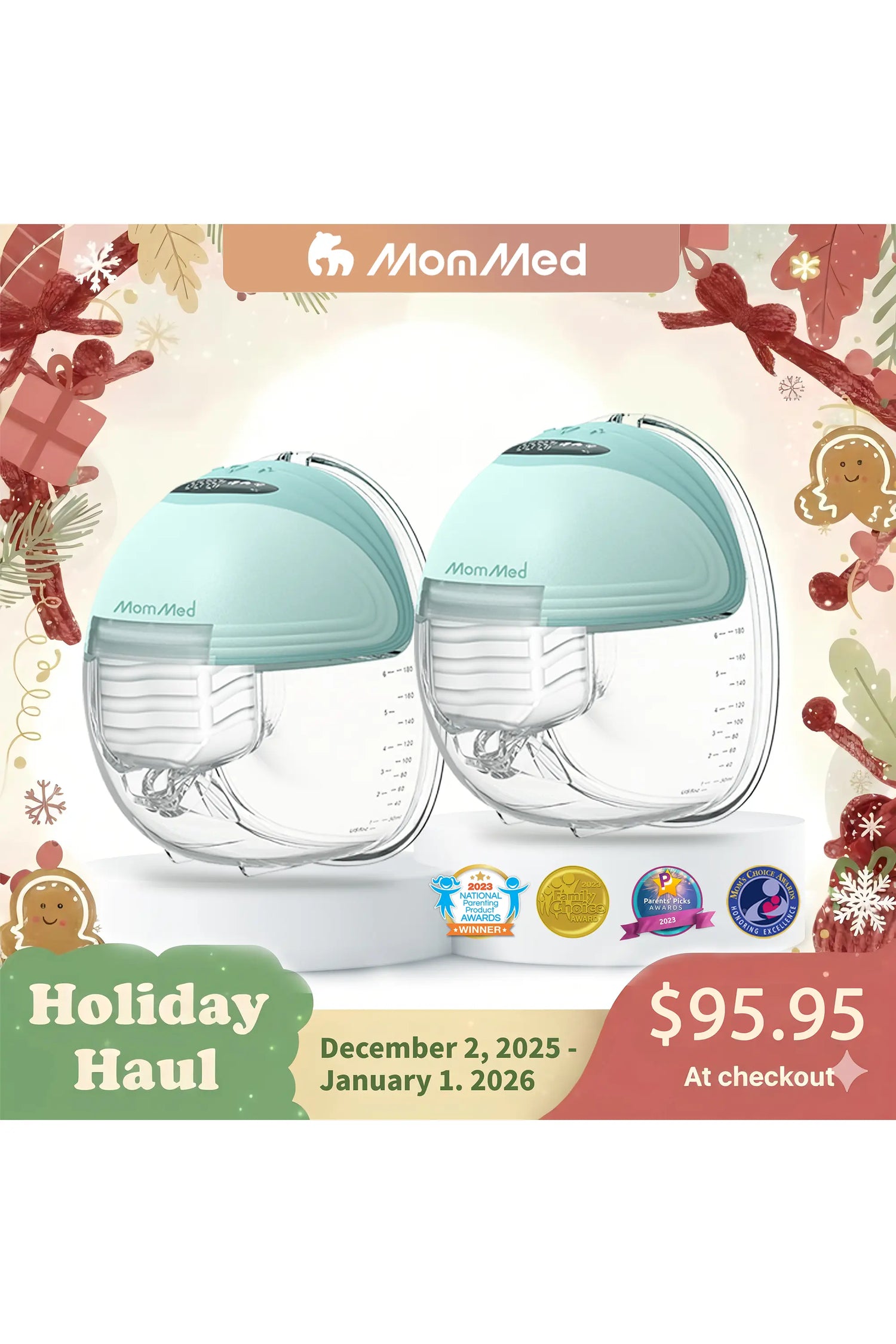 S21 Doppelte tragbare Milchpumpe - Blissful Green