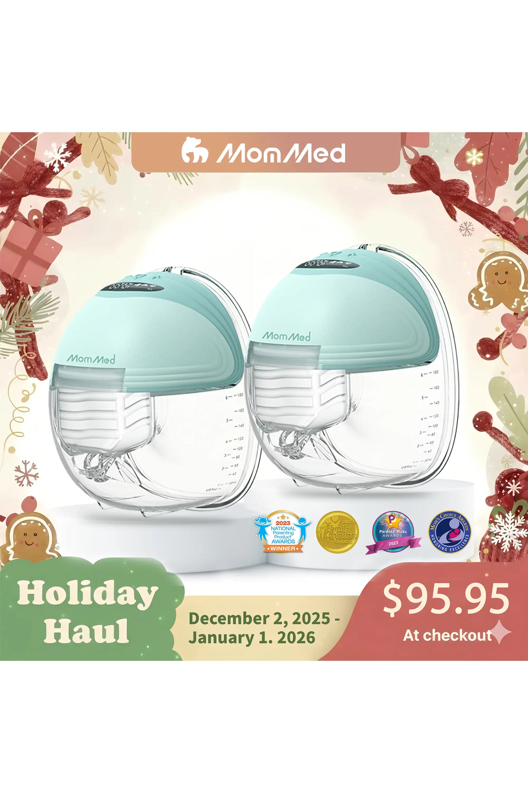 S21 Doppelte tragbare Milchpumpe - Blissful Green