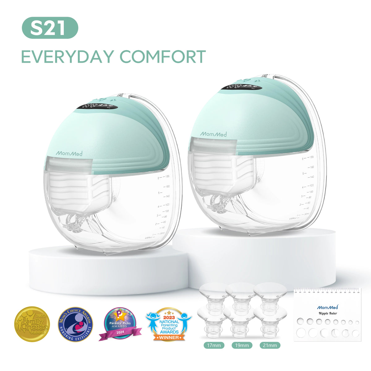 S21 Doppelte tragbare Milchpumpe - Blissful Green