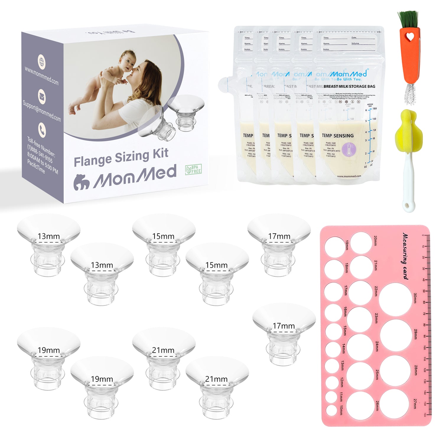 MomMed Flange Sizing Kit (10PCS) flange Inserts for 24mm Shields