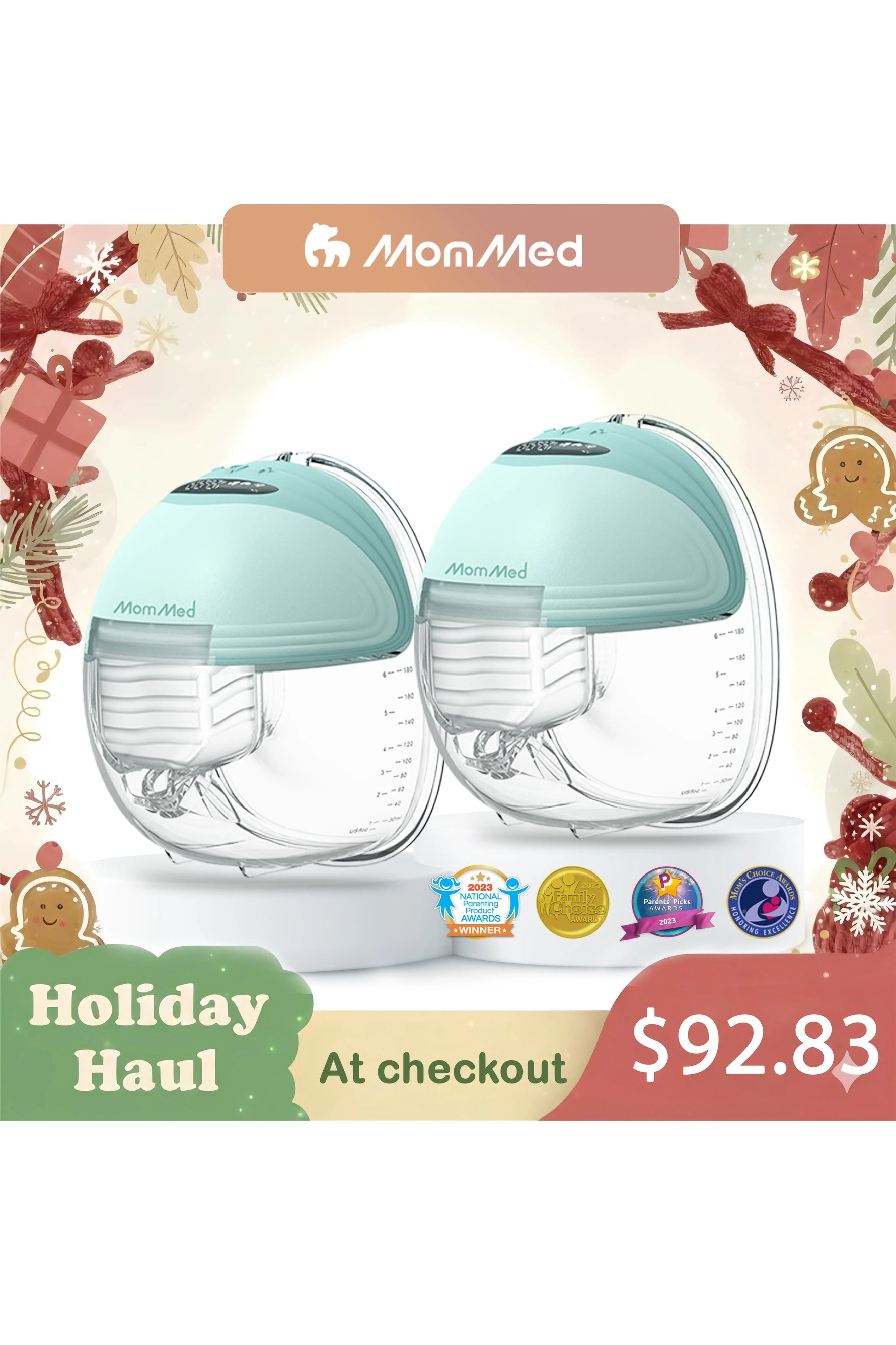 MomMed S21 Double Wearable Breast Pump –Blissful Green