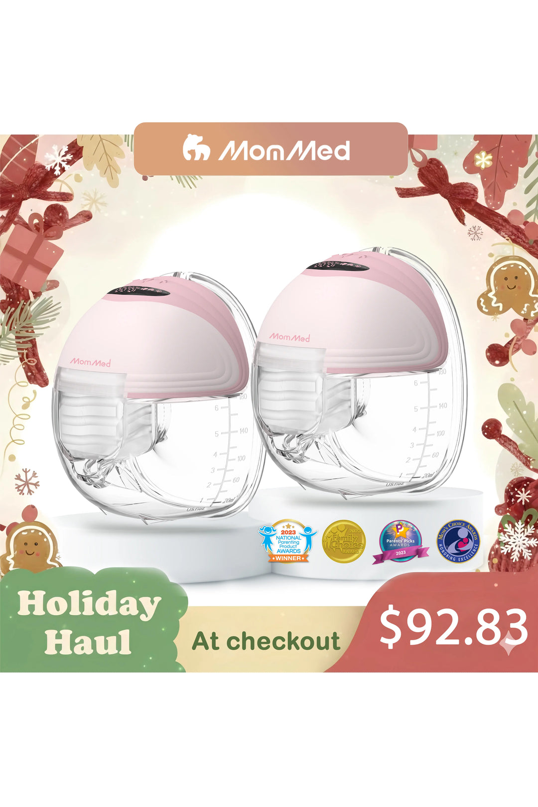 MomMed S21 Double Wearable Breast Pump – Aurora Pink
