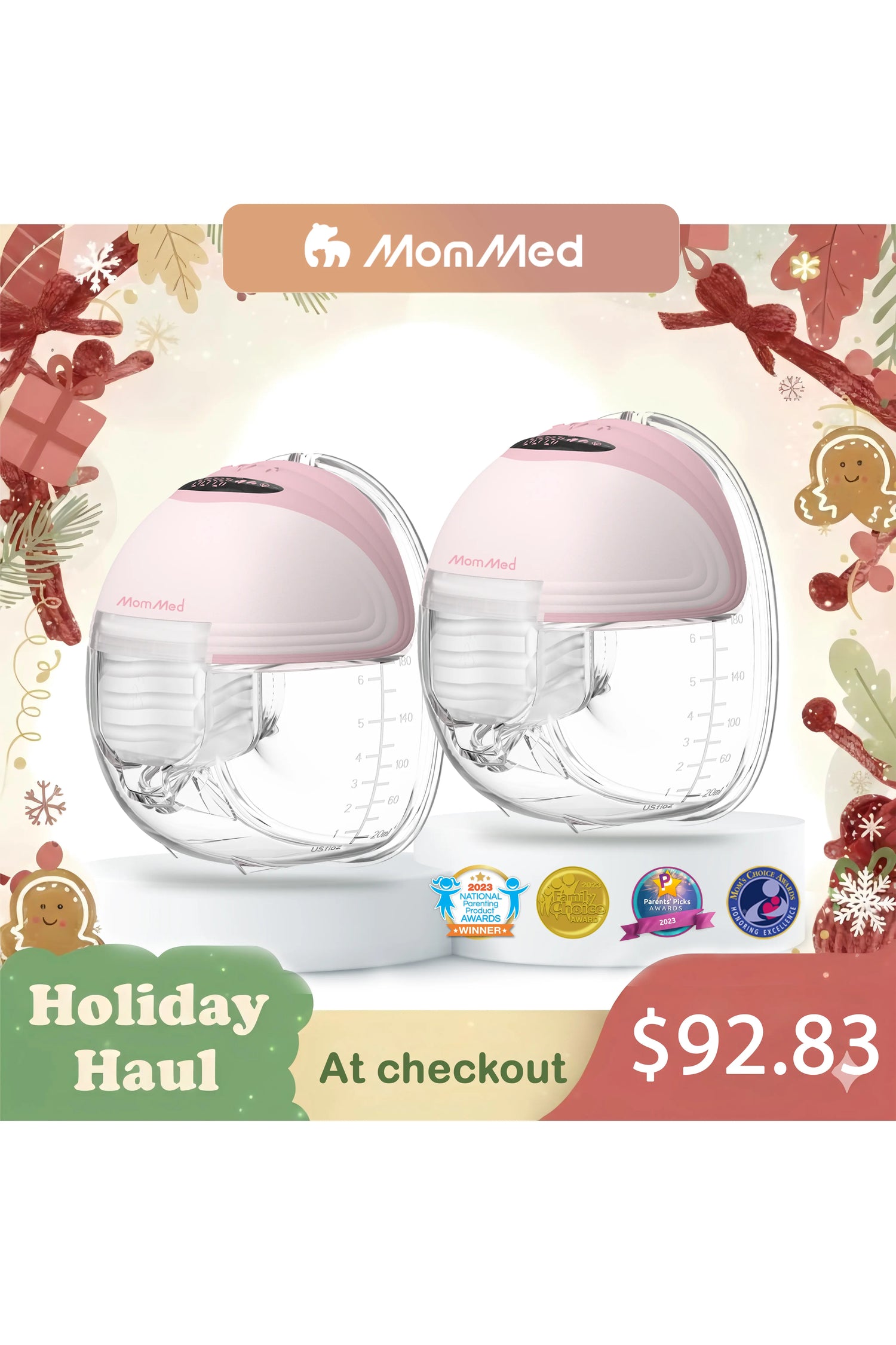 MomMed S21 Double Wearable Breast Pump – Aurora Pink