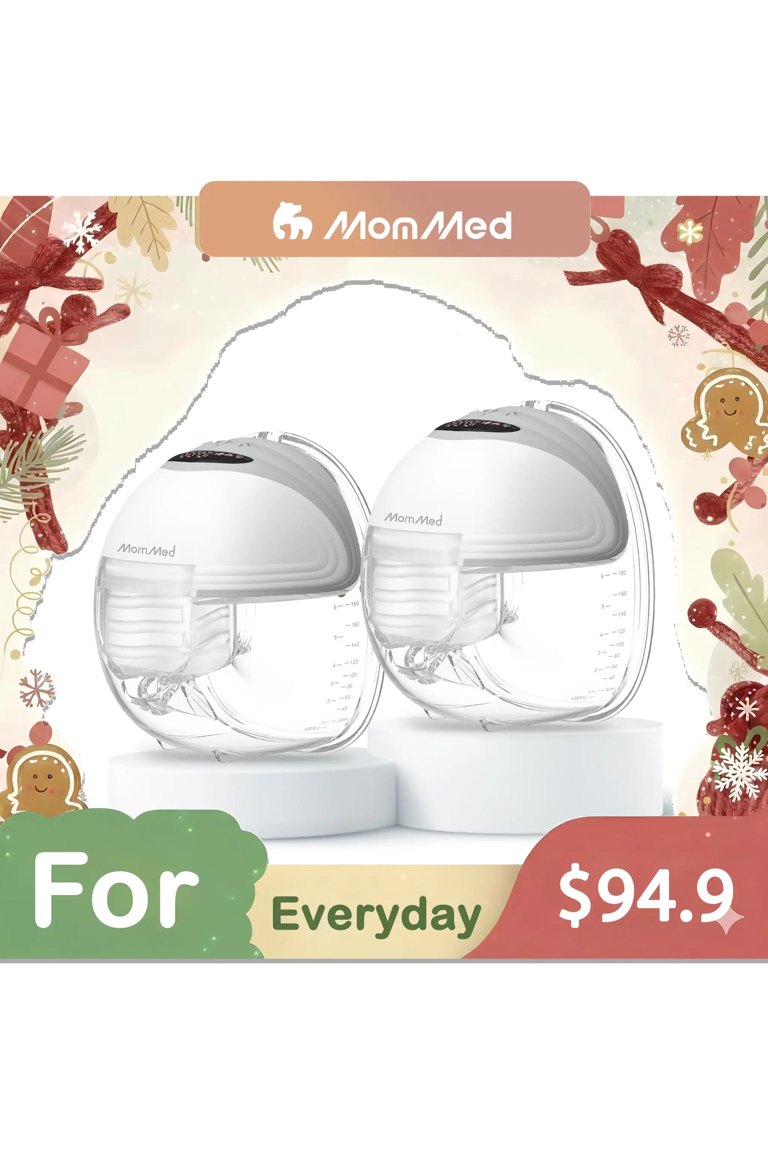 MomMed S21 Double Wearable Breast Pump –Tranquil Grey