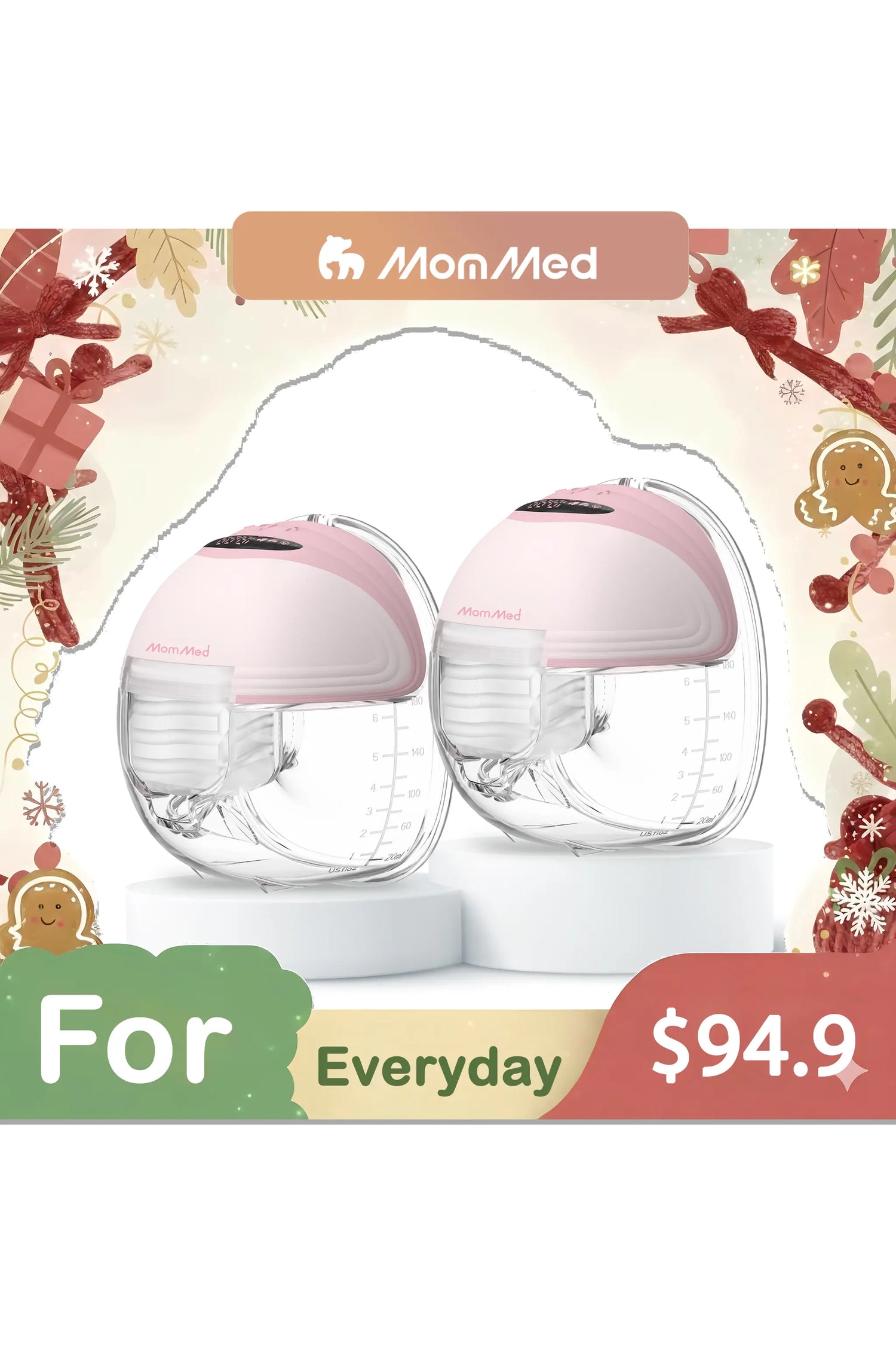 MomMed S21 Double Wearable Breast Pump – Aurora Pink