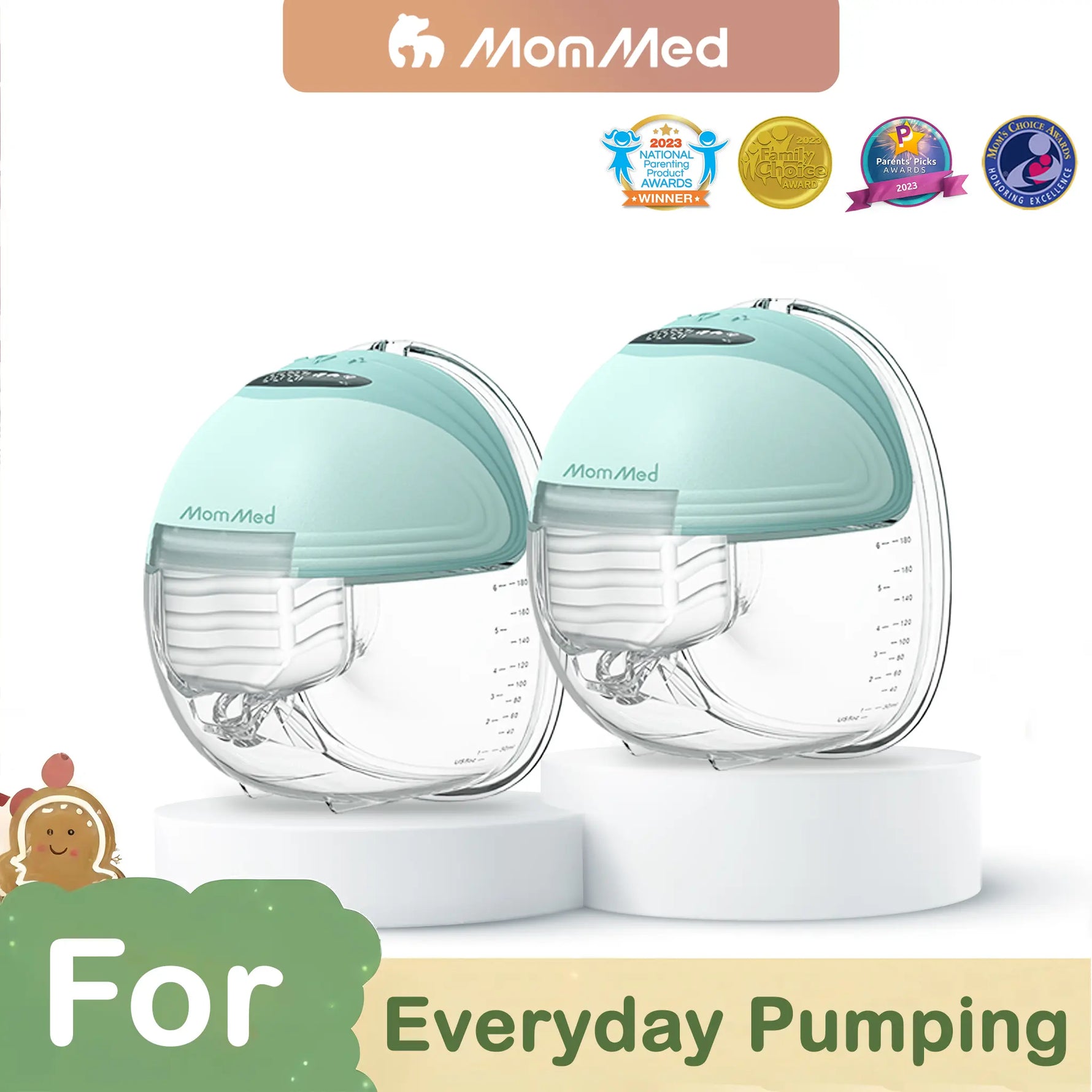 S21 Doppelte tragbare Milchpumpe - Blissful Green