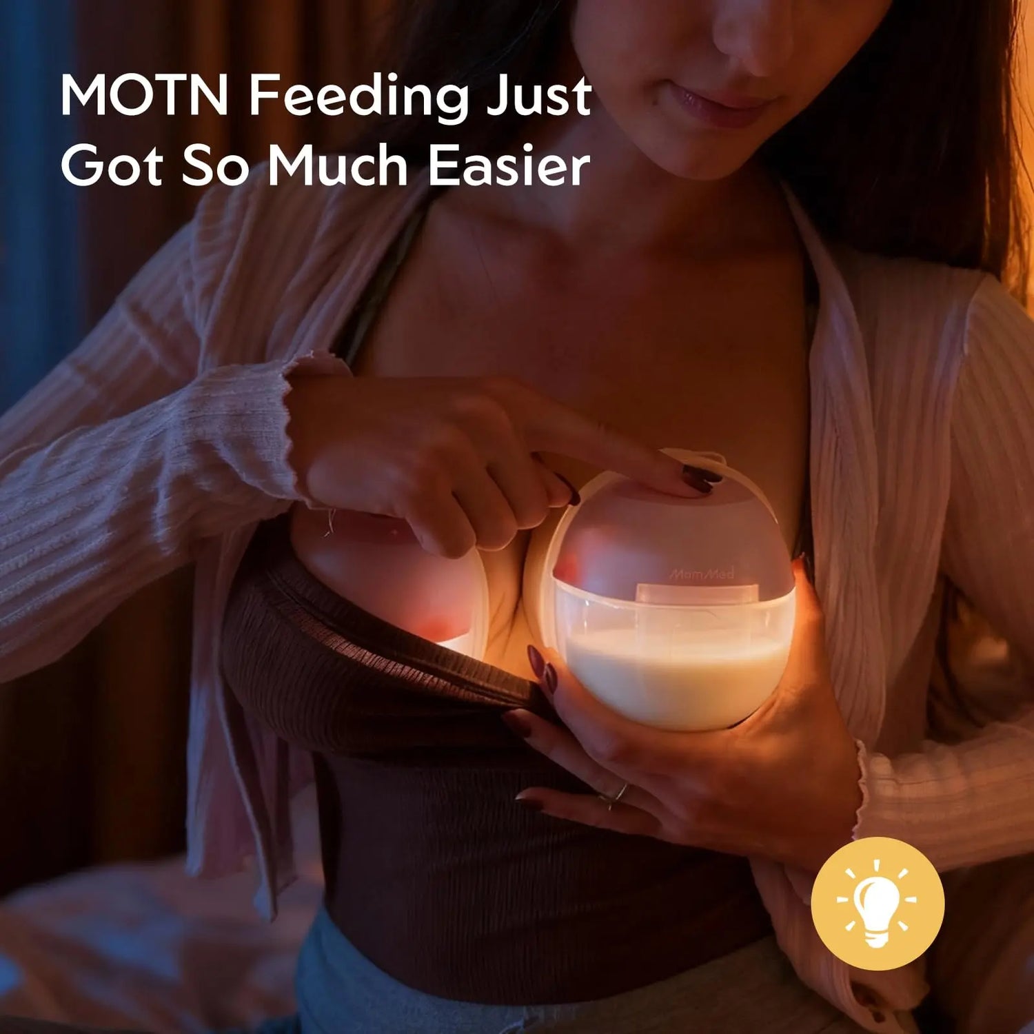 MomMed S33 Luma Wearable Breast Pump with Night Light – Double Hands-Free Electric Pump