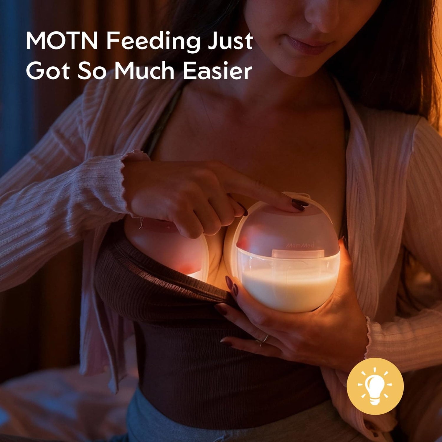 MomMed S33 Luma Wearable Breast Pump with Night Light – Double Hands-Free Electric Pump