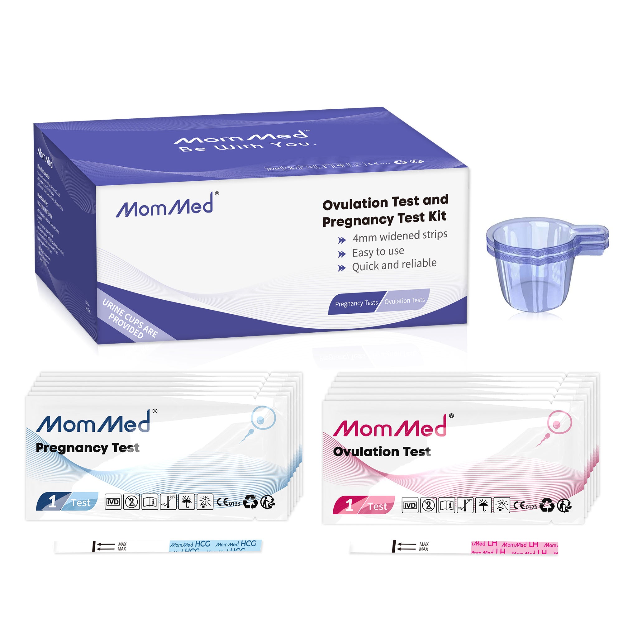 Ovulation and Pregnancy Test Strips Combo Kit 25+100