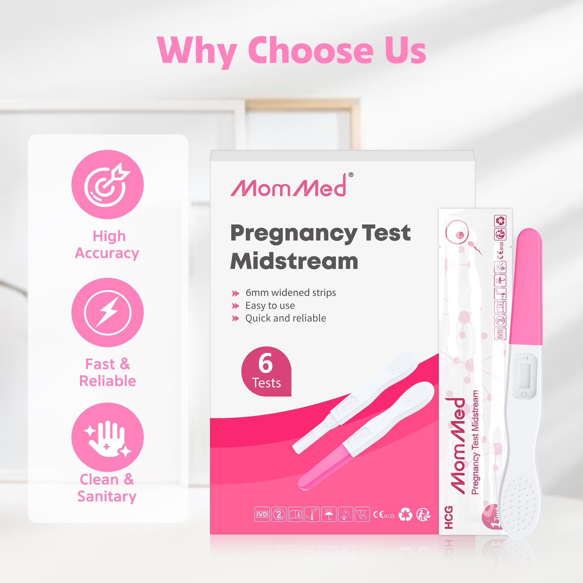 Pre Testing Mid Stream Pregnancy Test Midstream 6-Tests - MOMMED.COM